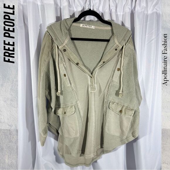 WE THE FREE HARPERS SWEATSHIRT HOODIE XS NWT IN MOSS ON MOSS - Picture 1 of 7